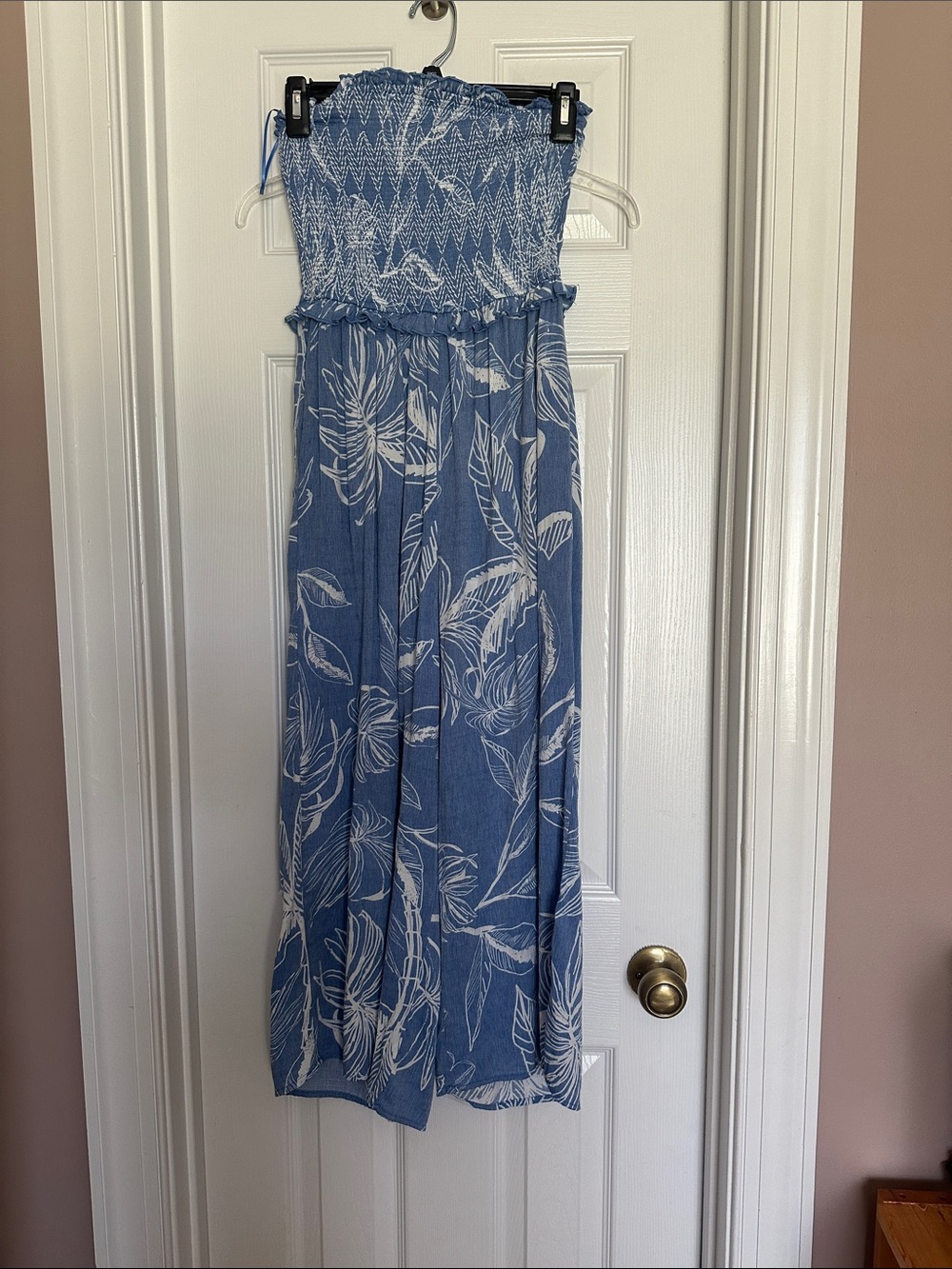 Blue Floral Strapless Jumper (Francesca’s)